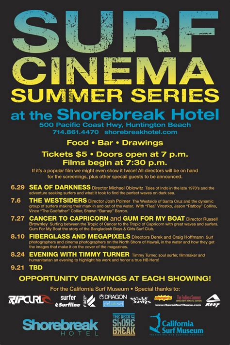 Surf cinema - Cinema by the Surf is perfect for families because the movies they show are mostly for children. Also, for those who are on a budget, there is no admission charge. Rehoboth is very thoughtful and considerate to offer this free way of having fun. So, when you are at the beach, come out and enjoy the movies under the moonlight! ...